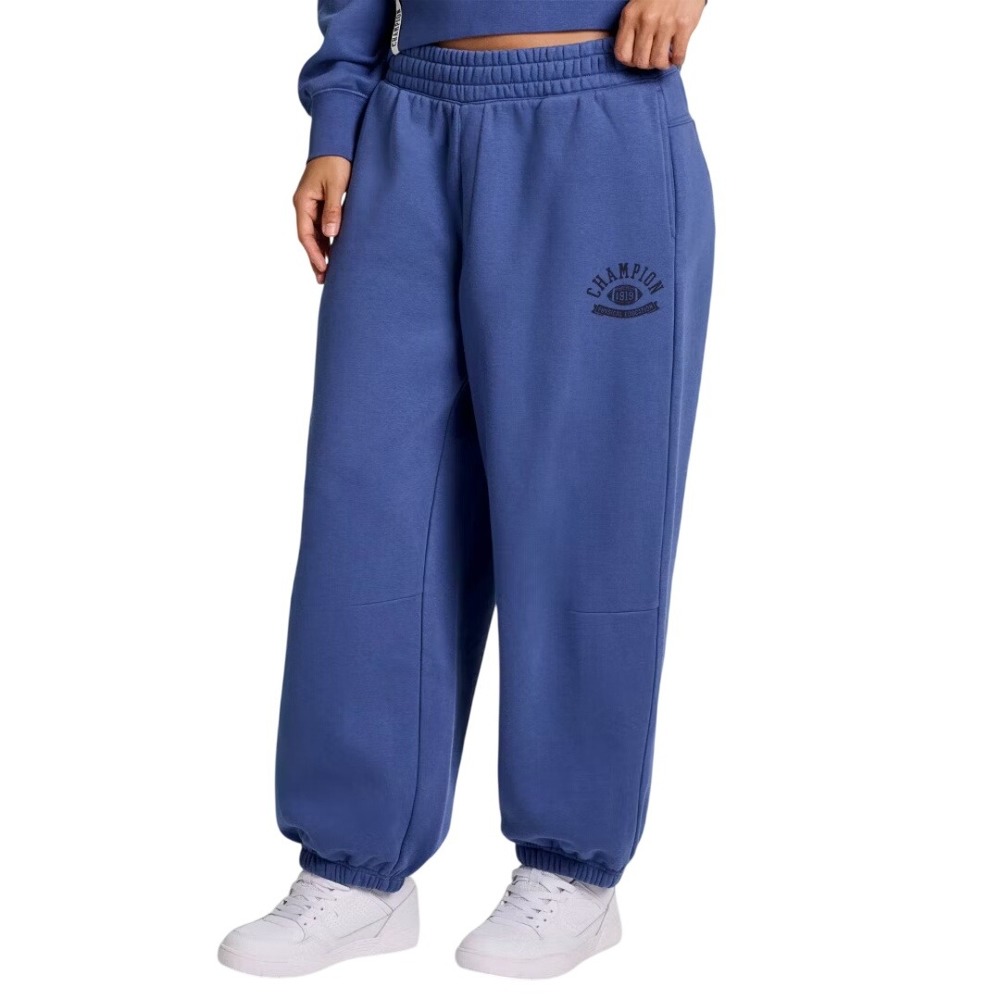 Champion Women's Blue Loose Fit Graphic Cropped‎ Fleece Jogger Size Small